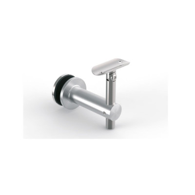 Handlaufträger, variabel, für Rundrohr-Handlauf mit Durmesser 42,4 mm, für Ganzglasgeländer, aus Edelstahl A2