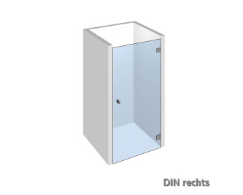 Nivello+ Nischendusche Glas und Duschbeschlag komplett - Abbildung DIN rechts