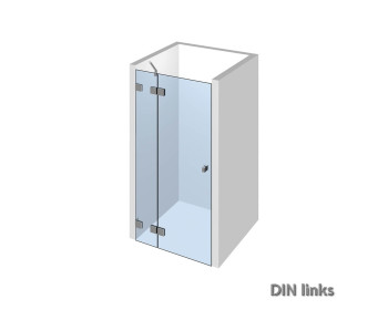 Nischendusche Nivello+ einfluegelig an Festteil; innen glatte Glasflaeche; DIN links