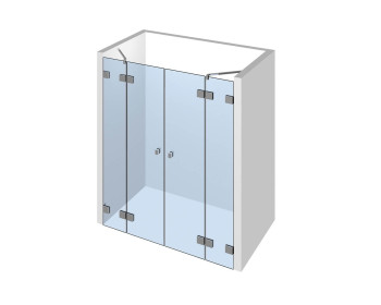 Nivello+ Nischendusche zwischen zwei Waenden, komplett als Glasdusche flaechenbuendig.