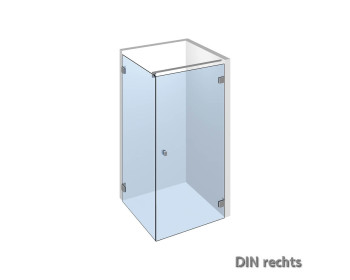 Nivello+ Eckdusche bestehend aus Duschtuer mit 90° Seitenteil;DIN rechts