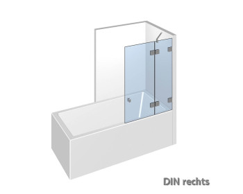 Nivello+ Badewannenaufsatz als Duschloesung fuer die Wanne;DIN rechts