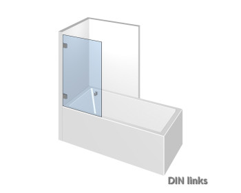 Duschtuer einzeln als Aufsatz auf die Badewanne im System Nivello+; DIN links
