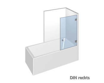 Duschtuer einzeln als Aufsatz auf die Badewanne im System Nivello+; DIN rechts