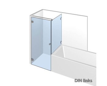 Eckdusche mit Badewannenaufsatz im flachenbuendigen Duschsystem Nivello+;DIN links