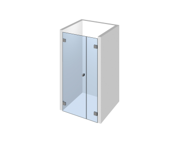 Nischendusche als Echtglasdusche Flamea+ 12-102 Duschpendeltuer mit Festteil