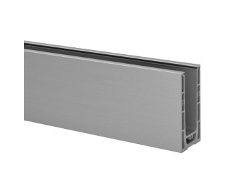 Q-railing EASY GLASS SMART+ - Geländerprofil zur direkten Montage auf den Boden in Aluminium silberfarbig gebürstet