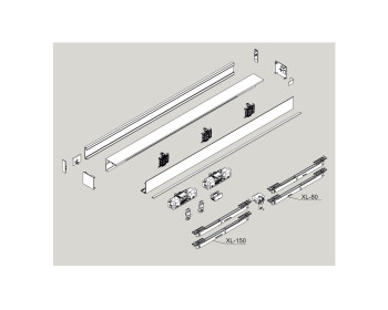 Dorma MUTO XL 80 - Set für eine Schiebetür zur Montage an Glas