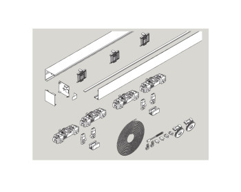 DORMA MUTO Premium XL 80 Schiebetürbeschlag-Set 2flügelig mit Synchro-Funktion an Glas