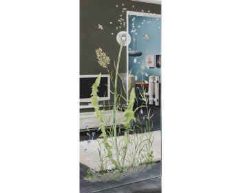 Glastür Pusteblume