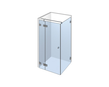 Flamea Beschlagset 7-210 fuer Eckglasdusche mit Tuerfluegel 180° an Festteil