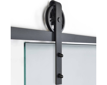 Einbaubeispiel - BASIC Glasschiebetürbeschlag KANSAS zur Wandmontage