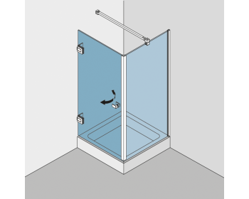 Eckdusche BF 112 Typ 130P - Seitenteil mit Profil befestigt