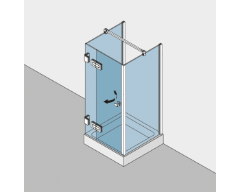 Echtglasdusche in U-Form BF 112 Typ 233P - Profilbefestigung der Festteile wandseitig