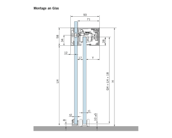 MUTO L - 80 Querschnitt bei Montage Glas an Glas