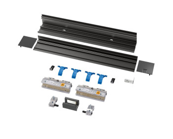 Schiebetürset DORMA MUTO Comfort M 60 - Darstellung der Einzelteile - für Flügelbreite bis 1.300 mm in lm schwarz