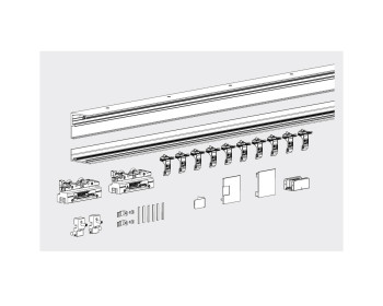 Darstellung des Schiebetürbeschlagsets DORMA MUTO Comfort M 60, geliefert wird DORMA MUTO Comfort M 60 2.0