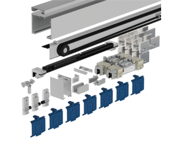 DORMA MUTO Premium Self-Closing 120 Schiebetürbeschlag-Set zur Montage Glas an Glas, für max.1.500 mm Flügelbreite