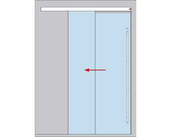 Schiebetuerbeschlag MUTO Telescopic Set 13 - Wandmontage, DIN rechts, Unterflurbodenfuehrung