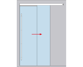 Schiebetuerbeschlag MUTO Telescopic Set 14 - Wandmontage, DIN links, Unterflurbodenfuehrung