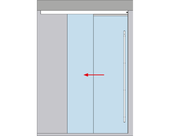 Schiebetuerbeschlag MUTO Telescopic Set 16 - Deckenmontage, DIN rechts, Unterflurbodenfuehrung