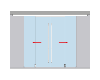 MUTO Premium Telescopic 80 SET 18 zur Deckenmontage 4flg., Mitfahrende Bodenführung