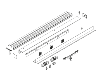 DORMA MUTO Premium Self-Closing 120 Schiebetübeschlag-Set mit Festteil an Decke, bis zu 1.500 mm Flügelbreite