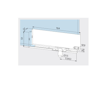 DORMA Universal PT 30 Oberlichtbeschlag mit Zapfen, Masse
