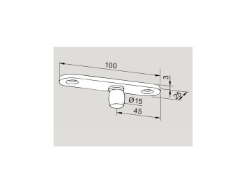 DORMA UNIVERSAL oberes Drehlager PT 24 mit 6 mm Anschraubplatte