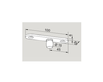 DORMA UNIVERSAL oberes Drehlager PT 24 mit 3 mm Anschraubplatte