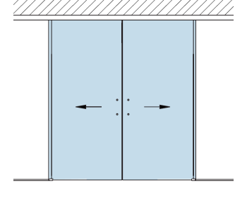 Darstellung mit einer 2flügeligen Glasschiebetür