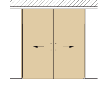 Darstellung mit einer 2flügeligen Holzschiebetür