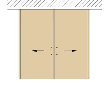 Darstellung mit 2 flügeliger Holzschiebetür