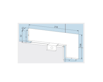 DORMA Universal Winkel-Oberlichtbeschlag PT 40 mit Anschlageinsatz, Masse