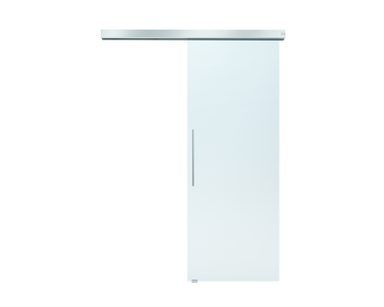 Glasschiebetuer mit Schiebetuersystem DORMA MUTO Comfort M - 60, hier dargestellt als Wandmontage