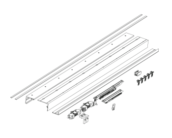 MUTO Comfort L 80 Pocket Komplettset Wandtaschenloesung, fuer 1fluegelige Schiebetuer, zur eingelassenen Montage in einem Deckenschlitz