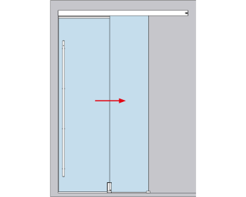 Schiebetuerbeschlag MUTO Telescopic Set 2 - DIN links, mitfahrende Bodenfuehrung