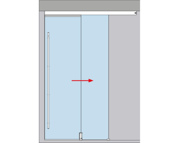 Schiebetuerbeschlag MUTO Telescopic Set 4 - Deckenmontage, DIN links, mitfahrende Bodenfuehrung