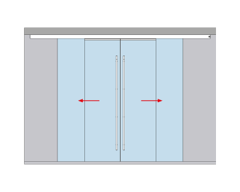 MUTO Premium Telescopic 80 SET 18 zur Deckenmontage 4flg., Unterflurbodenführung