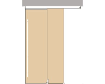 Holzschiebetuerbeschlag MUTO Telescopic - Deckenmontage, DIN links, mitfahrende Bodenfuehrung