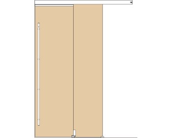Holzschiebetuerbeschlag MUTO Telescopic - Wandmontage, DIN links, mitfahrende Bodenfuehrung