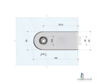 WSS Schloss STUDIO OLIS UV - unverschliessbar - Drückerposition hinten - massliche Details