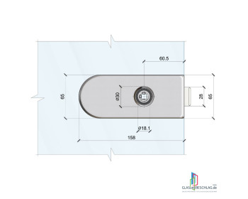 WSS Schloss STUDIO OLIS UV - unverschliessbar - Drückerposition vorn - massliche Details