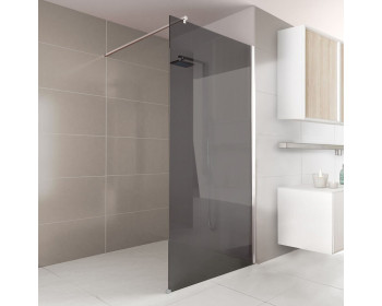 Walk-In Dusche GUBI WI-700-0110 - Ausführung mit glas Parsol grau mit Profilset in glanzverchromt