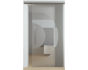 Glasschiebetuer Semicircle zur Wandmontage mit Active Line