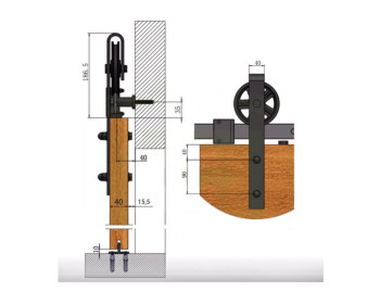 GUBI-Basic Holzschiebetürbeschlag KANSAS - Details