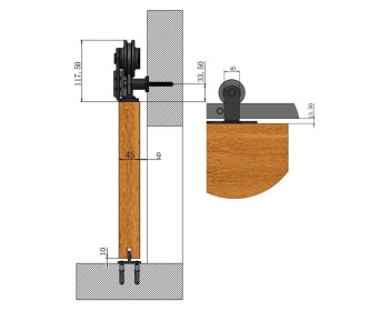 GUBI-Basic Holzschiebetürbeschlag MORELIA - Details