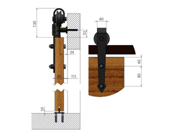 GUBI-Basic Holzschiebetürbeschlag TEPIC - Details