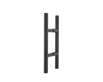 Türgriff aus Edelstahl schwarz pulverbeschichtet, Durchmesser 25 mm - Griffbereich rund