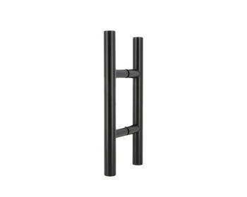 Türgriff aus Edelstahl schwarz pulverbeschichtet, Durchmesser 30 mm - Griffbereich rund
